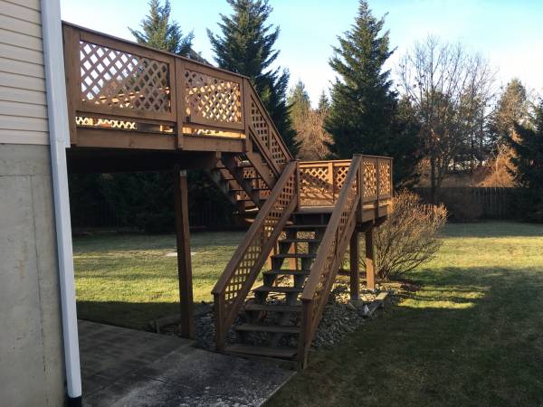 two story deck after repair work was completed