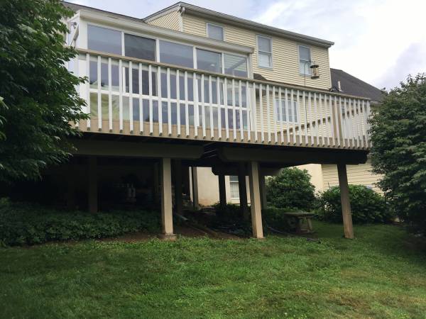 a new deck behind a residential home